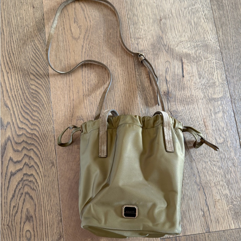 Khaite Rory Bag in Safari Nylon and Suede
